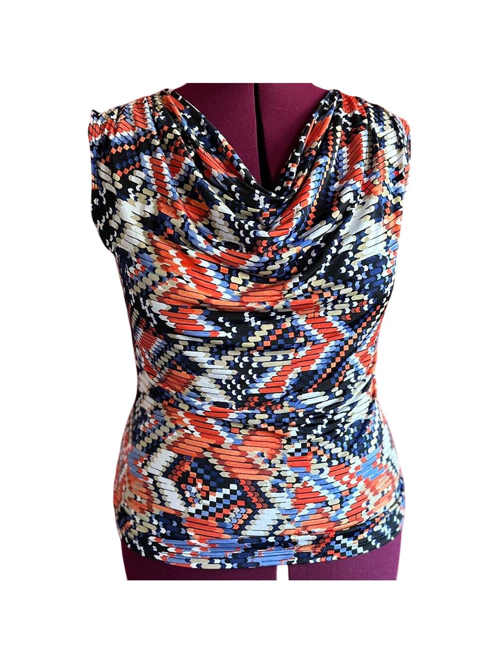 Womens Top Size Large Geometric Indie Abstract Professional Summer Office Wear